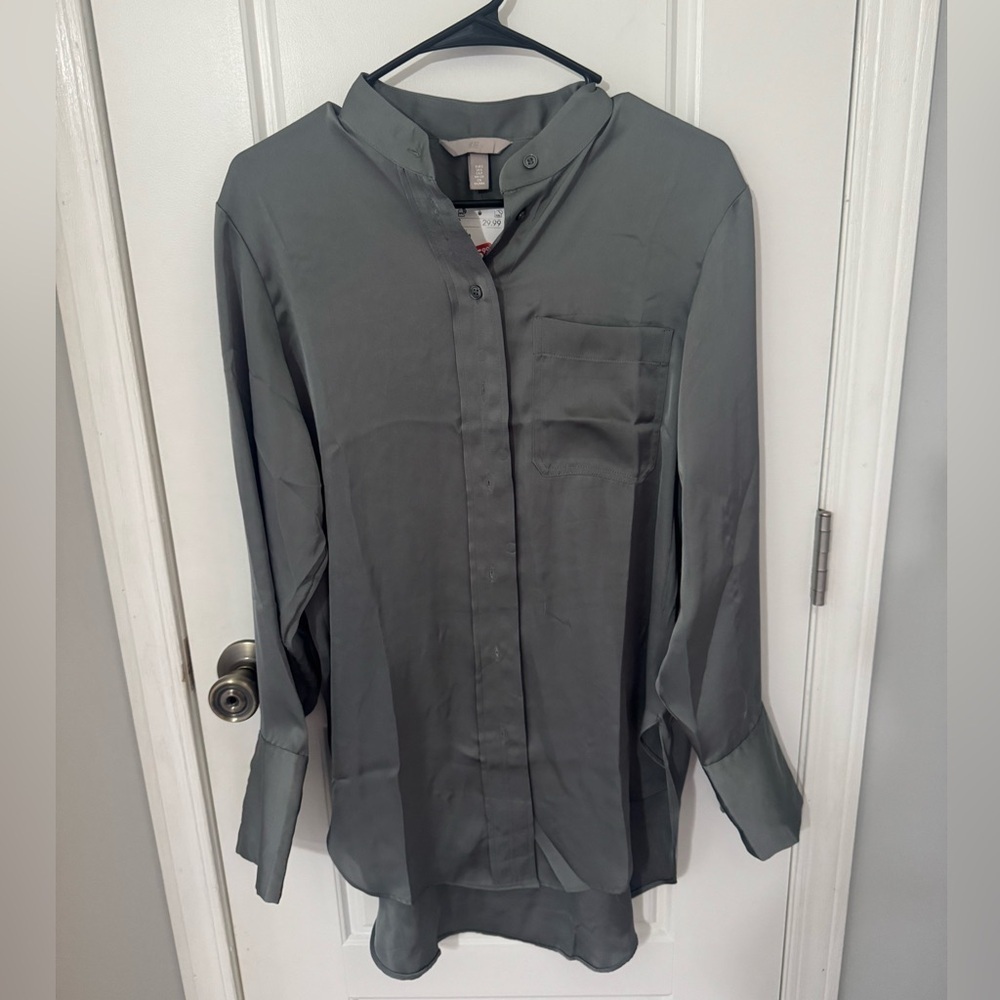 Gray Button-Up Shirt